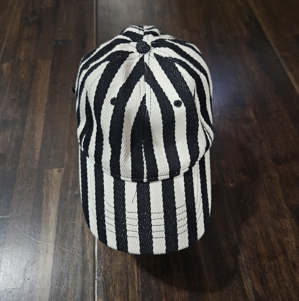 Black and White Striped Cap